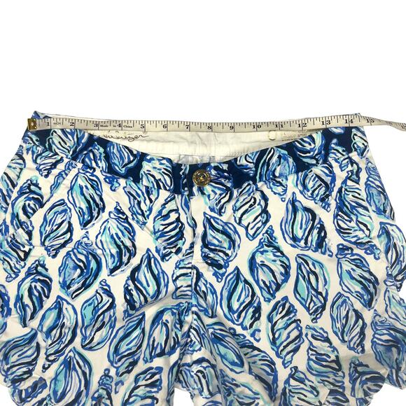 Lilly Pulitzer Buttercup Stretch Short 5" Inseam Seashell Scalloped Hem Womens 0 - Picture 5 of 12